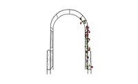 Slickblue Metal Garden Arch – 55'' W x 94.5'' H, Black Arbor Trellis for Climbing Plants and Roses, Outdoor Support