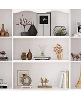 Famapy 14-Shelf Bookshelf Bookcase with Glass Doors, Adjustable Shelves