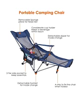 Slickblue Foldable Camping Chair – Heavy Duty Steel, 330LBS Load Capacity, Collapsible with Reclining Feature