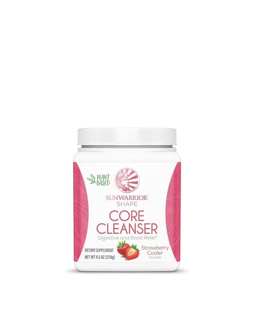 Sunwarrior Shape Core Cleanser, Plant-Based Prebiotic Fiber Blend Powder, Digestive & Bloat Relief, Strawberry Cooler, Sunwarrior, 270g