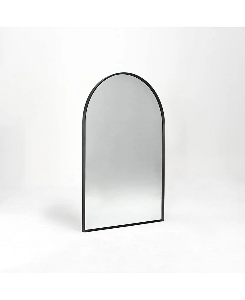 Slickblue Black 20x30 Inch Metal Arch Bathroom Mirror – Stylish and Durable Wall Accent