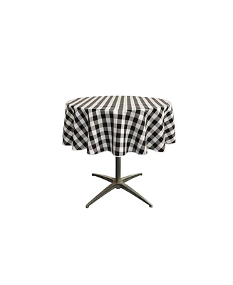 Slickblue Polyester Gingham Checkered 58-Inch Round Tablecloth