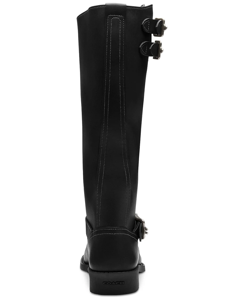 Coach Women's Daria Buckled Tall Moto Boots