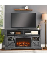 Mondawe 26Inch Electric Fireplace Insert With Log Set & Realistic Flame, Remote Control With Timer