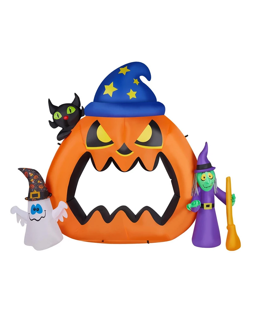 Yescom 6.9 Ft Halloween Inflatables Outdoor Yard Decoration,Blowup Pumpkin,Ghost,Witch,Cat Led Light 2024