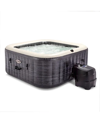 Intex 28449EP PureSpa Plus Greystone Inflatable Square Hot Tub Spa, 83 x 28"