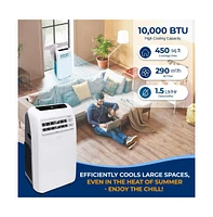SereneLife Portable Air Conditioner, 10,000 Btu, Built-in Dehumidifier & Fan