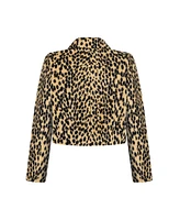 Nocturne Women's Leopard Print Crop Jacket