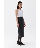 Nocturne Women's High Waist Faux Leather Skirt