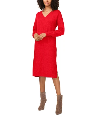 Vince Camuto Women's V-Neck Long Sleeve Sweater Dress