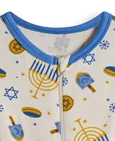 Max & Olivia Baby Boys or Girls Snug Fit Hanukkah Coverall 2-Piece Pajama Set