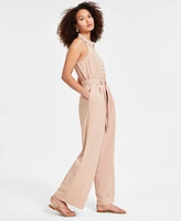 Bar Iii Women's Sleeveless Belted Jumpsuit, Created for Macy's