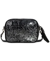 Patricia Nash Josie Small Rectangle Bark Leaves Leather Crossbody, Created for Macy's