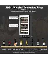 Jinjunye 15Inch 33 Bottle Wine Cooler Tempurature Control Refrigerator