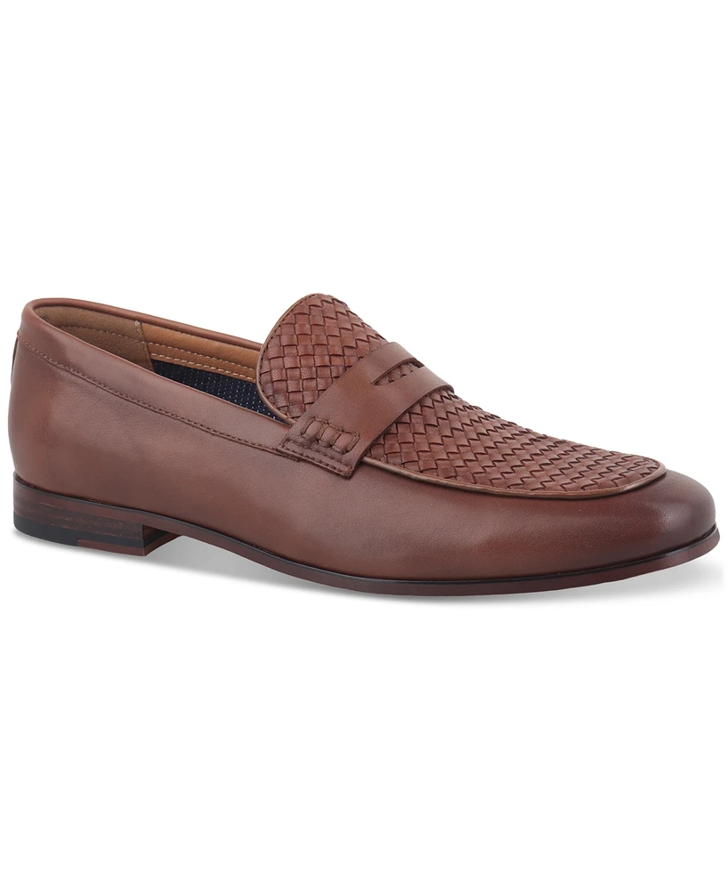 Bar Iii Men's Beau Basketweave Apron Toe Penny Loafers, Created for Macy's