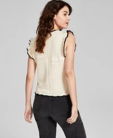 And Now This Women's Flutter-Sleeve Sweater Vest, Created for Macy's