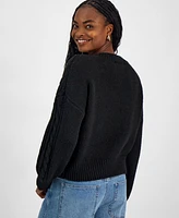 And Now This Women's Cable-Knit-Detail Crewneck Sweater, Exclusively at Macy's