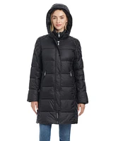 Vince Camuto Women's Single-Breasted Cire Mid-Length Fitted Puffer Coat