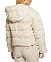 Guess Women's Daisy Hooded Logo Puffer Jacket