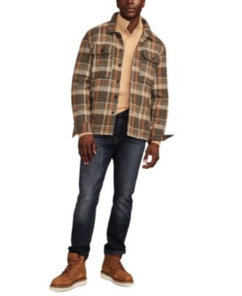 Lucky Brand Mens Plaid Jacket Sweater Jeans