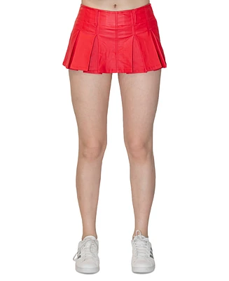 Madden Girl Juniors' Coated Pleated Mini Skort