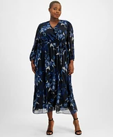 Robbie Bee Plus Floral Chiffon Maxi Dress