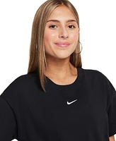 Nike Big Girls Sportswear Essential Cotton Swoosh Logo T-Shirt