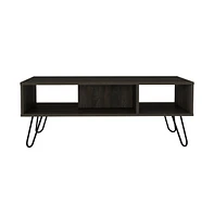 Depot E-shop Vassel Coffee Table, Four Legs, Two Shelves, Espresso