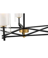 Possini Euro Design Possini Euro Nyack 25" Open Frame Gold and Black 5-Light Pendant