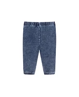 Andy & Evan Baby Boys Navy Suspender Shirtzie w/Faux Denim Terry Pant