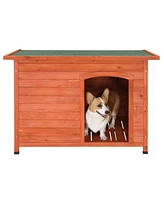 Slickblue Waterproof Wood Dog House – Durable Pet Shelter for All Weather