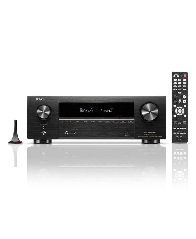 Denon AVRX1800H 7.2 Channel 8K Home Theater Receiver with Dolby Atmos, Heos Built-In, and Audyssey Room Correction