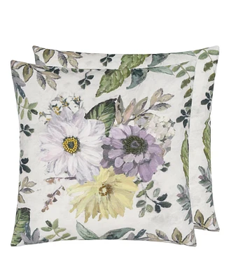 Designers Guild Glynde Zinc Cotton, Linen Embroidered Decorative Pillow