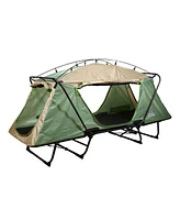 Kamp-Rite Oversized Quick Setup 1 Person Cot, Lounge Chair, & Tent, w/Domed Top