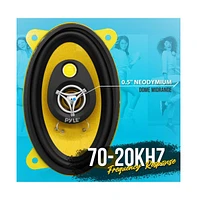 Pyle 4'' x 6'' Three-Way Car Speakers, 180 Watt