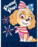 Paw Patrol Toddler Girls Skye July 4th Peplum T-Shirt and Twill Shorts Outfit Set to