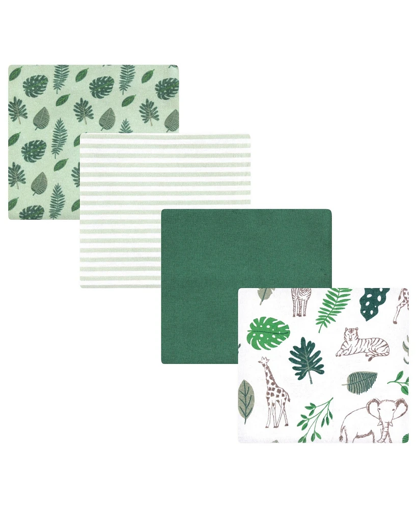 Hudson Baby Cotton Poly Flannel Receiving Blankets, Jungle, One Size