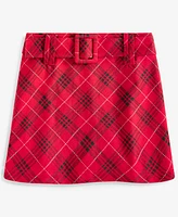 With Jules Big Girls Belted Plaid Mini Skirt