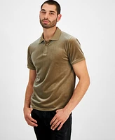 Guess Men's Rio Liquid Velvet Short Sleeve Polo Shirt