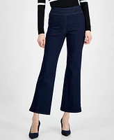 Anne Klein Women's Pull-On High-Rise Flare-Leg Jeans