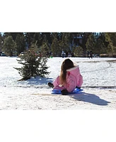 Slippery Racer Downhill Pro Adults and Kids Saucer Disc Snow Sled, Blue