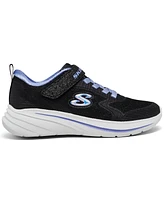 Skechers Little Girls' Wave 92 Fastening Strap Casual Sneakers from Finish Line