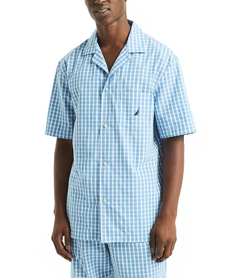 Nautica Men's Crafted Plaid Camp Sleep Pajama Shirt