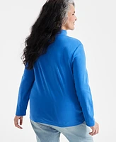 Style & Co Plus Size Mock-Neck Top, Created for Macy's