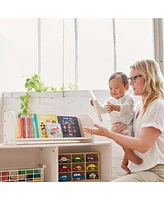 ECR4Kids Tabletop Book Display, Adjustable, Grey Wash