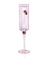 Qualia Glass Cranberry Champagne Flutes, Set of 4