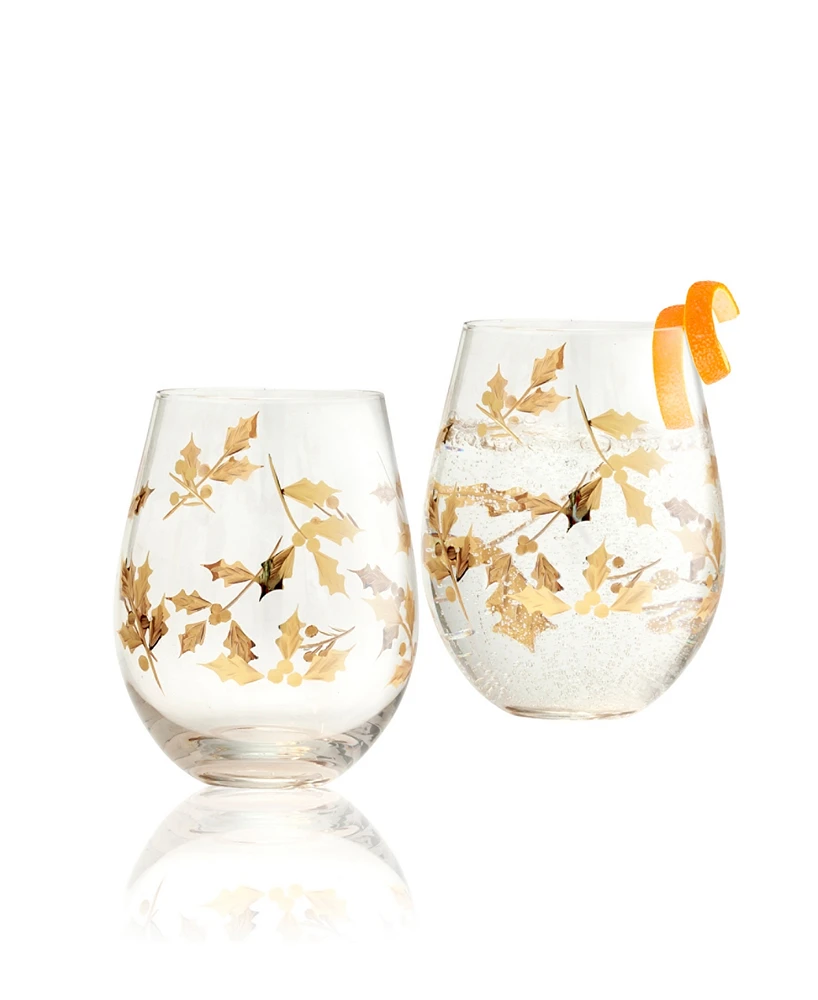 Qualia Glass Classic Stemless Wine Glasses, Set of 2