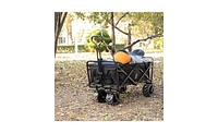 Slickblue Collapsible Heavy-Duty Beach Wagon Cart – Outdoor Folding Utility, Camping & Garden with Universal Wheels & Adjustable Handle