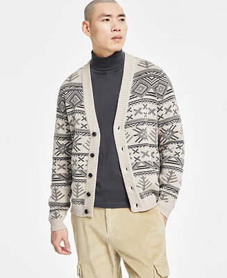 Sun + Stone Men's Charlie Patterned Cardigan, Exclusively at Macy's