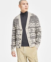 Sun + Stone Men's Charlie Patterned Cardigan, Exclusively at Macy's